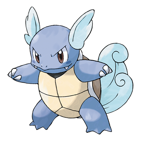 Wartortle - water type Pokémon #8, official artwork from Pokédex