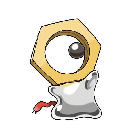 Meltan - steel type Pokémon #808, official artwork from Pokédex