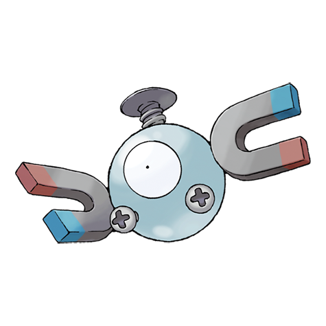 Magnemite - electric/steel type Pokémon #81, official artwork from Pokédex
