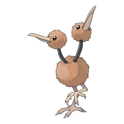 Doduo - normal/flying type Pokémon #84, official artwork from Pokédex