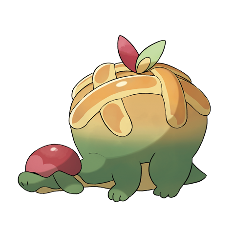 Appletun - Grass/Dragon type Pokémon #842, official artwork