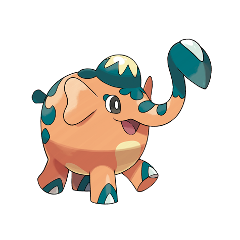 Cufant - steel type Pokémon #878, official artwork from Pokédex