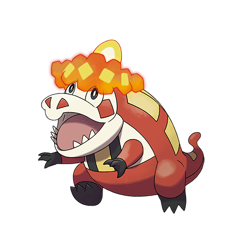 Crocalor - fire type Pokémon #910, official artwork from Pokédex