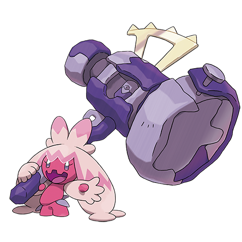 Tinkaton - fairy/steel type Pokémon #959, official artwork from Pokédex